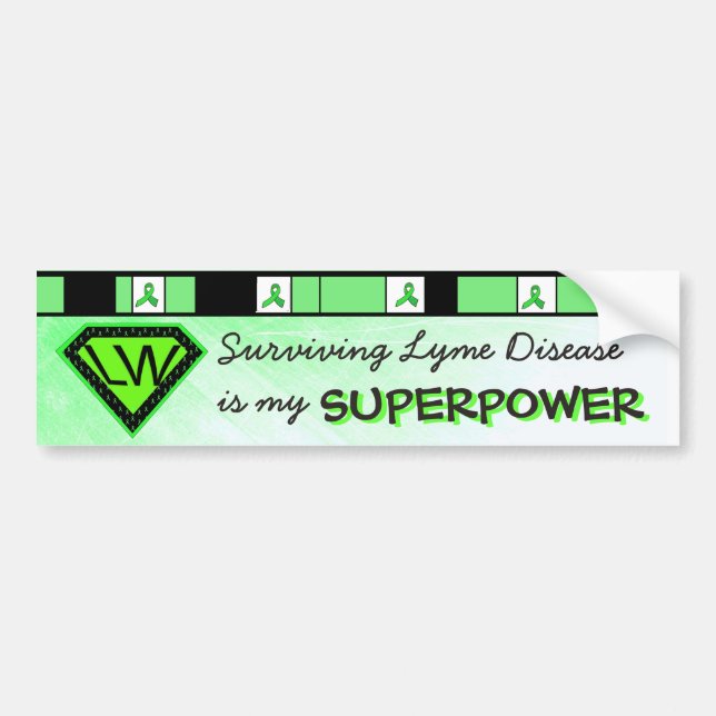Surviving Lyme Disease Superpower Bumper Sticker (Front)