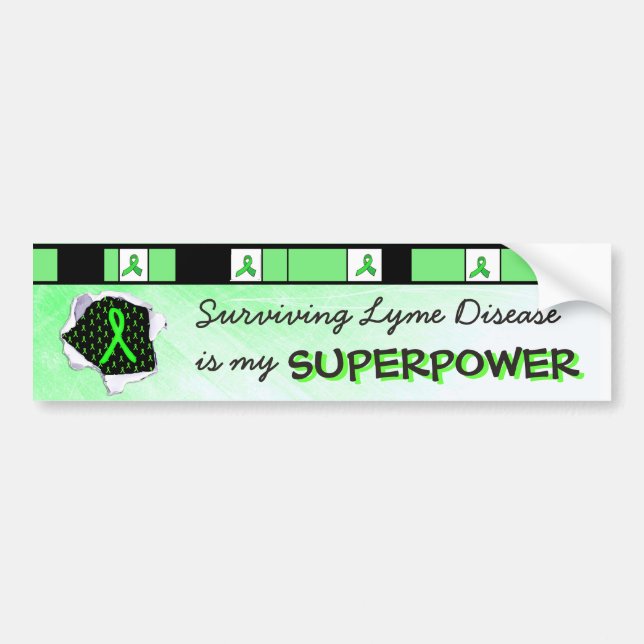 Surviving Lyme Disease Superpower Bumper Sticker (Front)