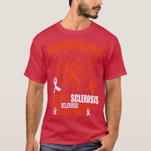 Surviving Multiple Sclerosis Oronge Ribbon Heart M T-Shirt