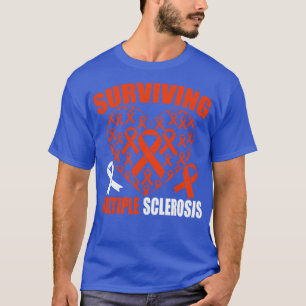 Surviving Multiple Sclerosis Oronge Ribbon Heart M T-Shirt