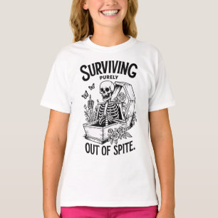 Surviving Purely Out Of Spite Goth Skeleton T-Shirt