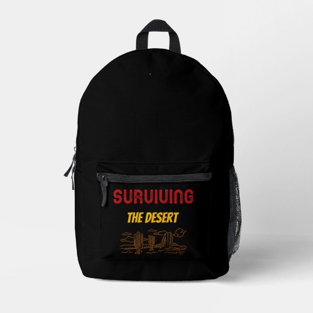 Surviving The Desert Desert Camping Printed Backpack (Front)