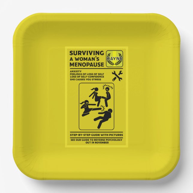 Surviving The Menopause Paper Plate (Front)