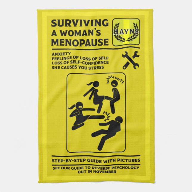 Surviving The Menopause Tea Towel (Vertical)