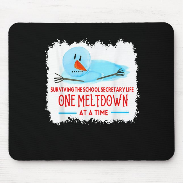 Surviving The School Secretary Life Snowman Christ Mouse Mat (Front)
