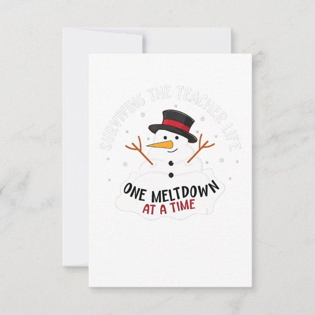 Surviving The Teacher Life One Meltdown At a Time Thank You Card (Front)