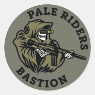 Surviving the Zombie Apocalypse PALE RIDERS Stckr Classic Round Sticker