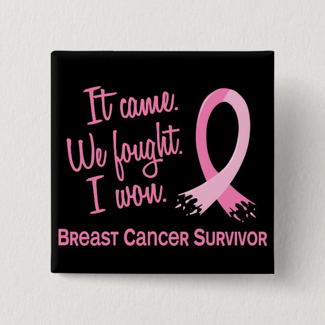 Survivor 11 Breast Cancer 15 Cm Square Badge (Front)