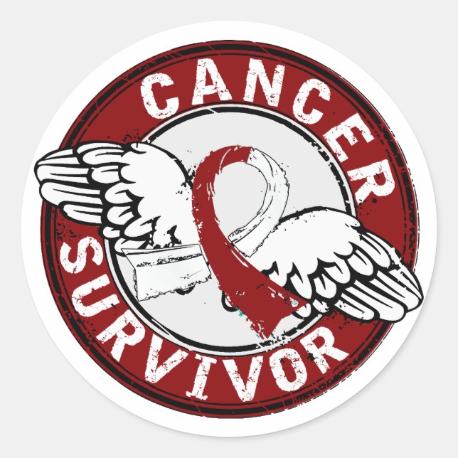 Survivor 14 Head and Neck Cancer Classic Round Sticker (Front)