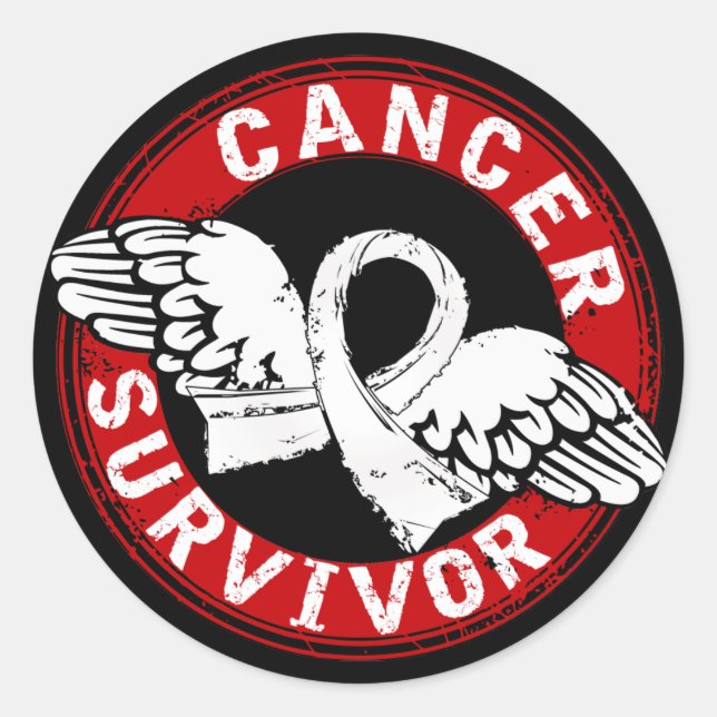 Survivor 14 Lung Cancer Classic Round Sticker (Front)