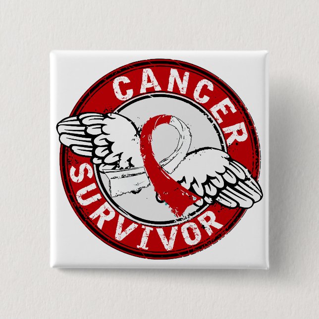 Survivor 14 Oral Cancer 15 Cm Square Badge (Front)