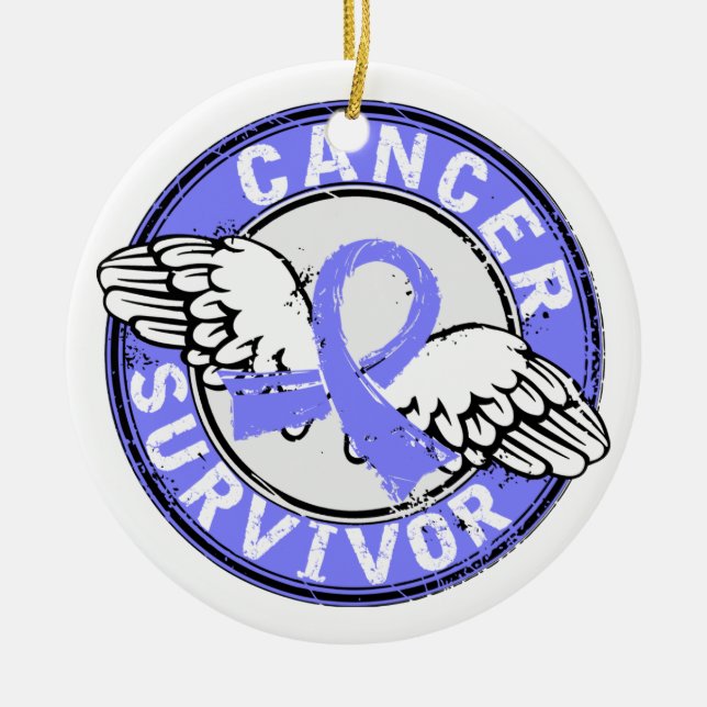Survivor 14 Prostate Cancer Ceramic Tree Decoration (Front)
