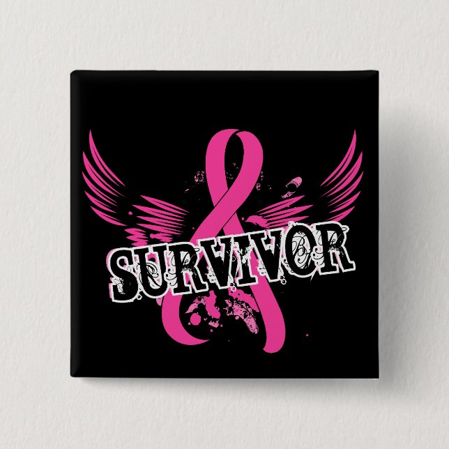 Survivor 16 Breast Cancer 15 Cm Square Badge (Front)