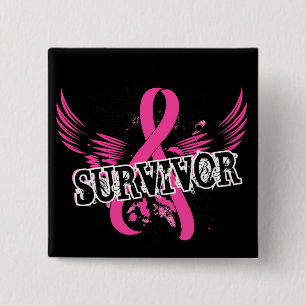 Survivor 16 Breast Cancer 15 Cm Square Badge