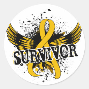 Survivor 16 Childhood Cancer Classic Round Sticker