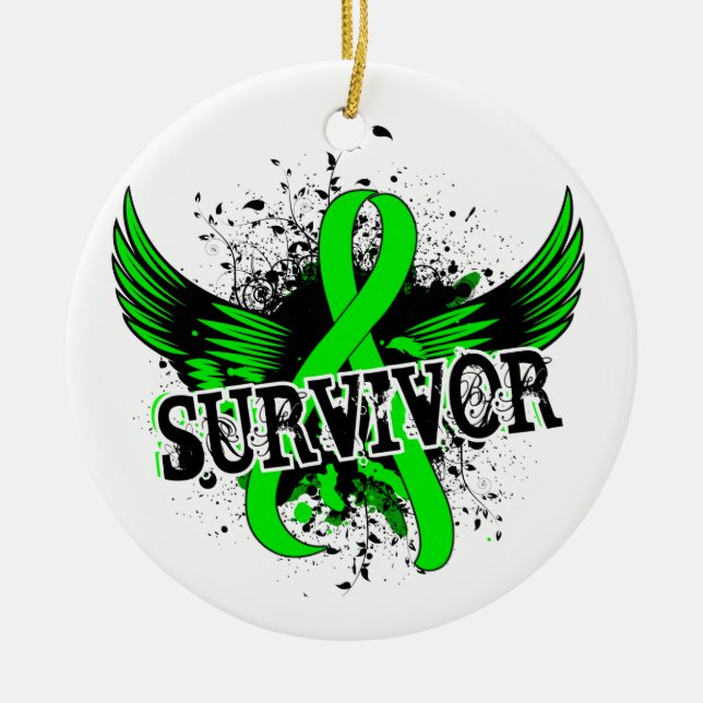 Survivor 16 Lymphoma Ceramic Tree Decoration (Front)