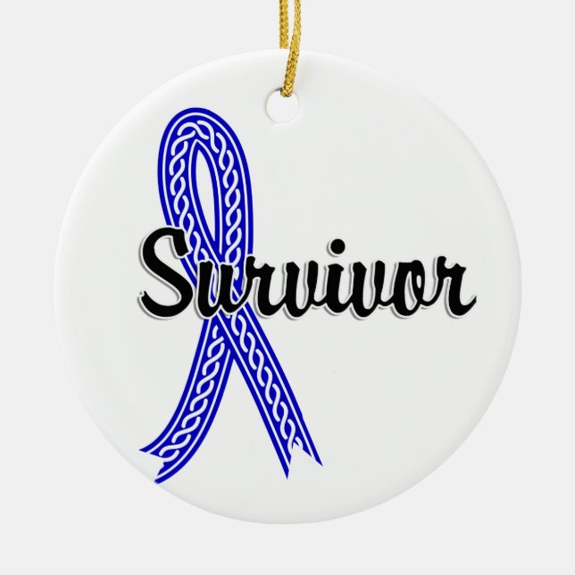 Survivor 17 Rectal Cancer Ceramic Tree Decoration (Front)