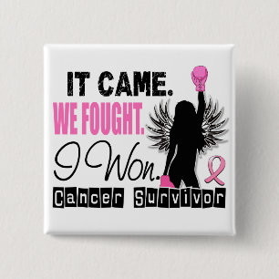 Survivor 22 Breast Cancer 15 Cm Square Badge