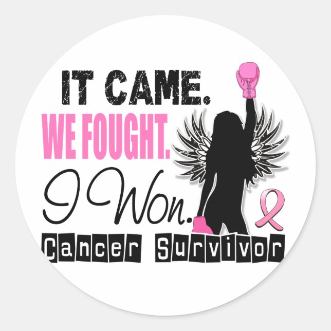 Survivor 22 Breast Cancer Classic Round Sticker (Front)
