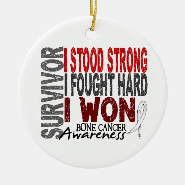 Survivor 4 Bone Cancer Ceramic Tree Decoration (Front)