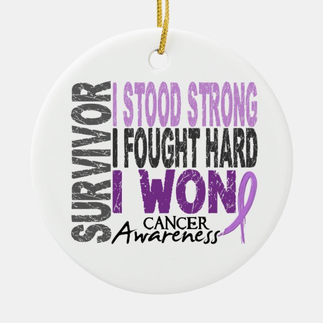 Survivor 4 Cancer Ceramic Tree Decoration (Front)