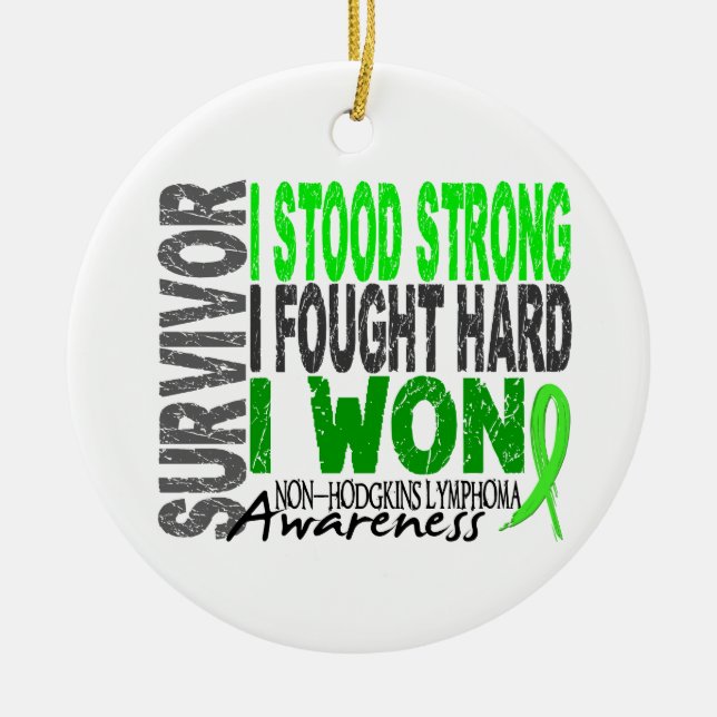 Survivor 4 Lymphoma Non-Hodgkin's Ceramic Tree Decoration (Front)