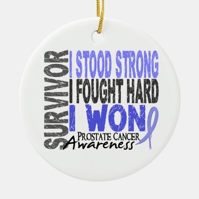 Survivor 4 Prostate Cancer Ceramic Tree Decoration (Front)