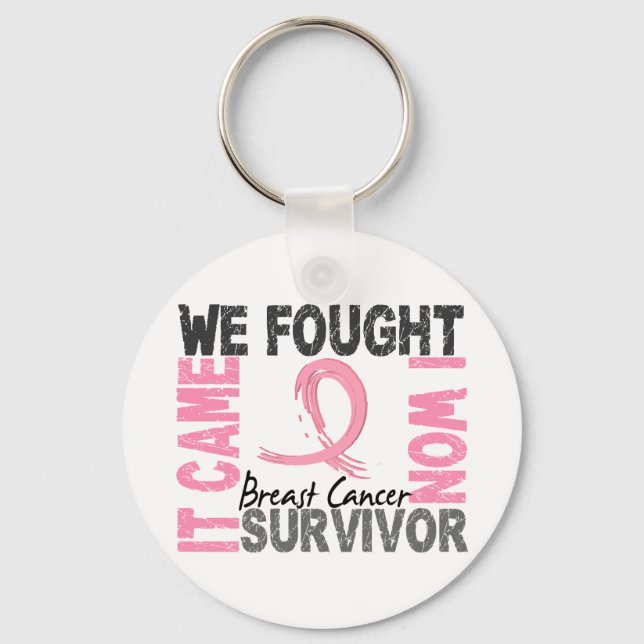 Survivor 5 Breast Cancer Key Ring (Front)