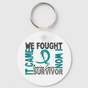 Survivor 5 Ovarian Cancer Key Ring
