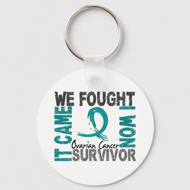 Survivor 5 Ovarian Cancer Key Ring (Front)