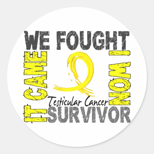 Survivor 5 Testicular Cancer Classic Round Sticker (Front)