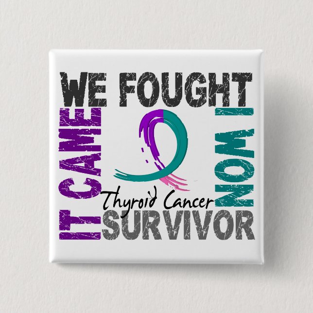 Survivor 5 Thyroid Cancer 15 Cm Square Badge (Front)
