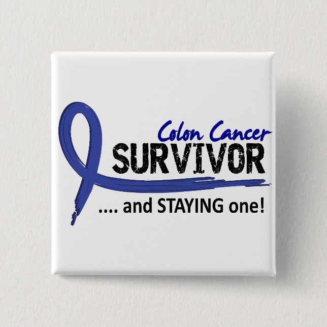 Survivor 8 Colon Cancer 15 Cm Square Badge (Front)