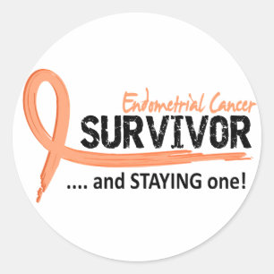 Survivor 8 Endometrial Cancer Classic Round Sticker