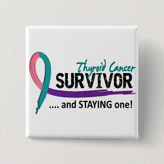 Survivor 8 Thyroid Cancer 15 Cm Square Badge (Front)
