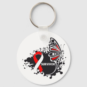 Survivor Abstract Butterfly Oral Cancer Key Ring