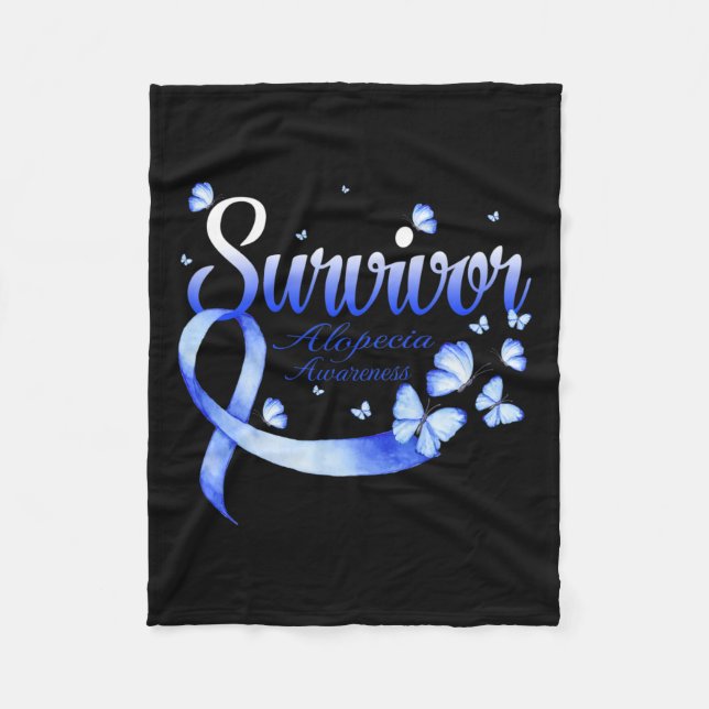 Survivor Alopecia Awareness  Fleece Blanket (Front)
