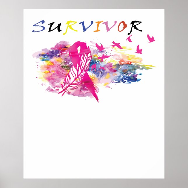 Survivor Birds Breast Cancer Awareness Poster (Front)