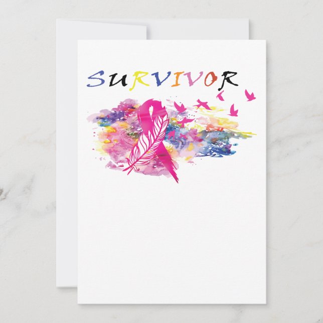 Survivor Birds Breast Cancer Awareness Save The Date (Front)