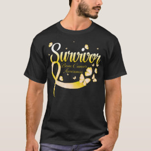 Survivor Bone Cancer Awareness Butterfly T-Shirt