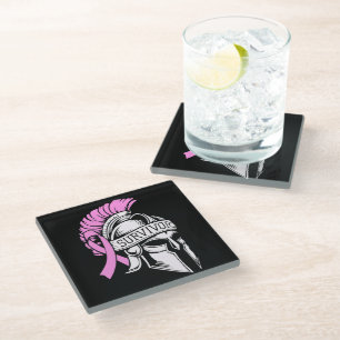 Survivor Breast Cancer  Glass Coaster