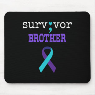 Survivor Brother Semicolon Gift Suicide Prevention Mouse Mat