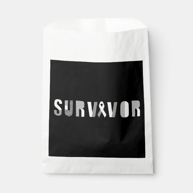 Survivor Cancer Ribbon Inspirational Motivational Favour Bags (Front)
