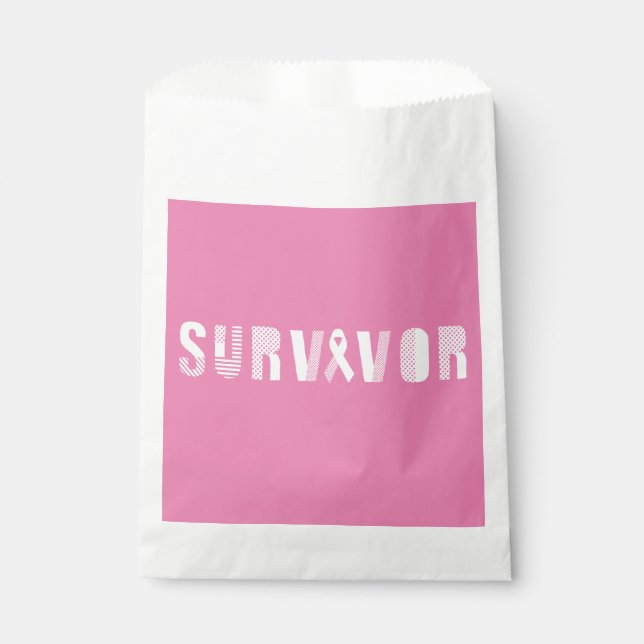 Survivor Cancer Ribbon Inspirational Motivational Favour Bags (Front)