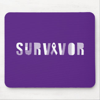 Survivor Cancer Ribbon Inspirational Motivational Mouse Mat