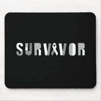 Survivor Cancer Ribbon Inspirational Motivational Mouse Mat