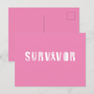 Survivor Cancer Ribbon Inspirational Motivational Postcard