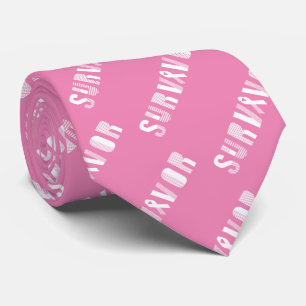 Survivor Cancer Ribbon Inspirational Motivational Tie
