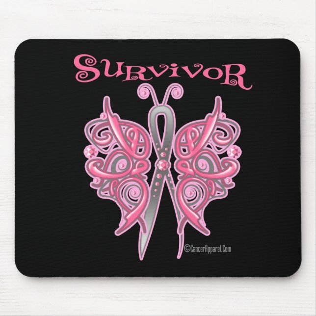Survivor Celtic Butterfly - Breast Cancer Mouse Mat (Front)