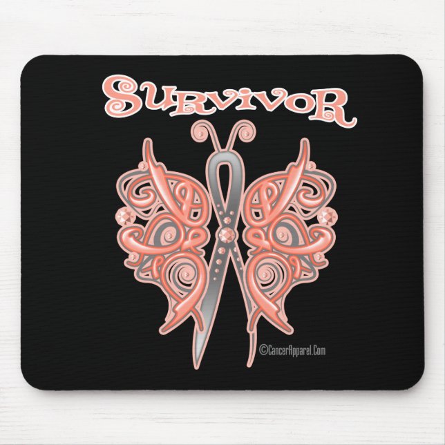 Survivor Celtic Butterfly - Endometrial Cancer Mouse Mat (Front)